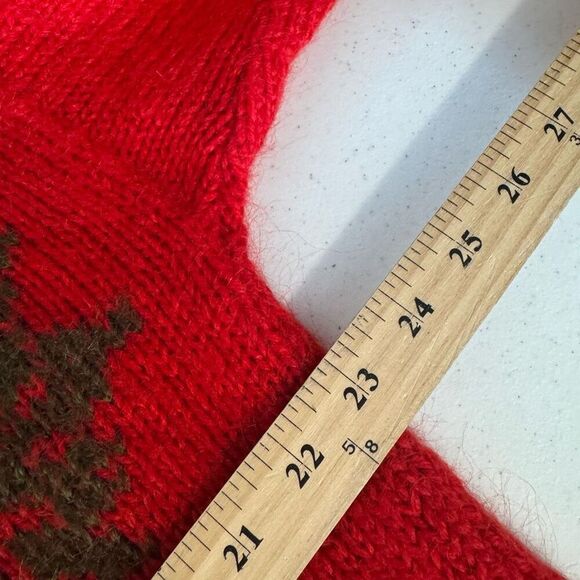 Vintage Size XL Red Sweater Round Neck Knit Style Grape Leaves Graphic - Picture 5 of 7